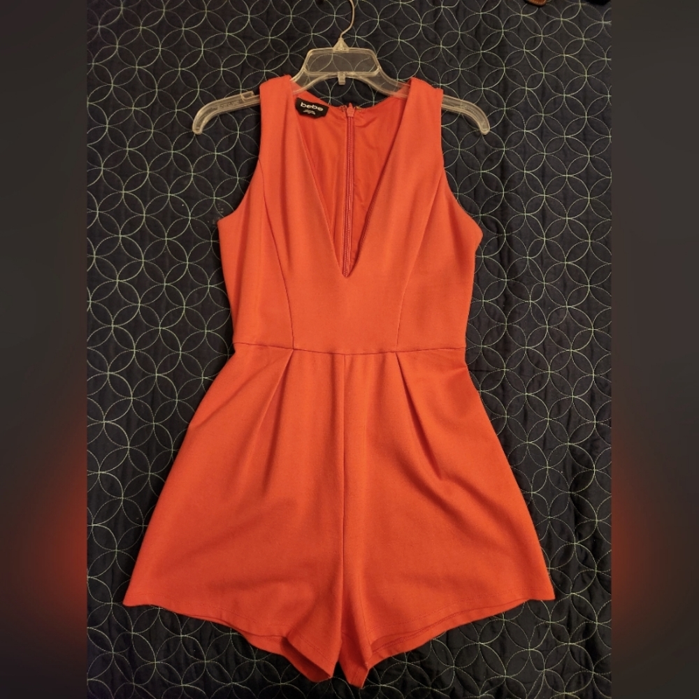 Bebe Orange Romper Size Small
